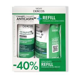 PACK DERCOS CHAMPÚ ANTICASPA DS CABELLO GRASO(390ml) + ECO-REFILL (500ml) 