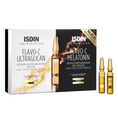 ISDINCEUTICS DIA Y NOCHE FLAVO-C MELATONIN & ULTRAGLICAN (10 + 10 Ampollas)		